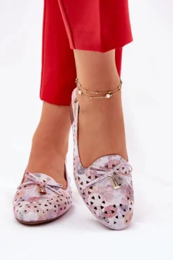 Ażurowe Baleriny Z Odkrytą Piętą Multikolor Navinnia