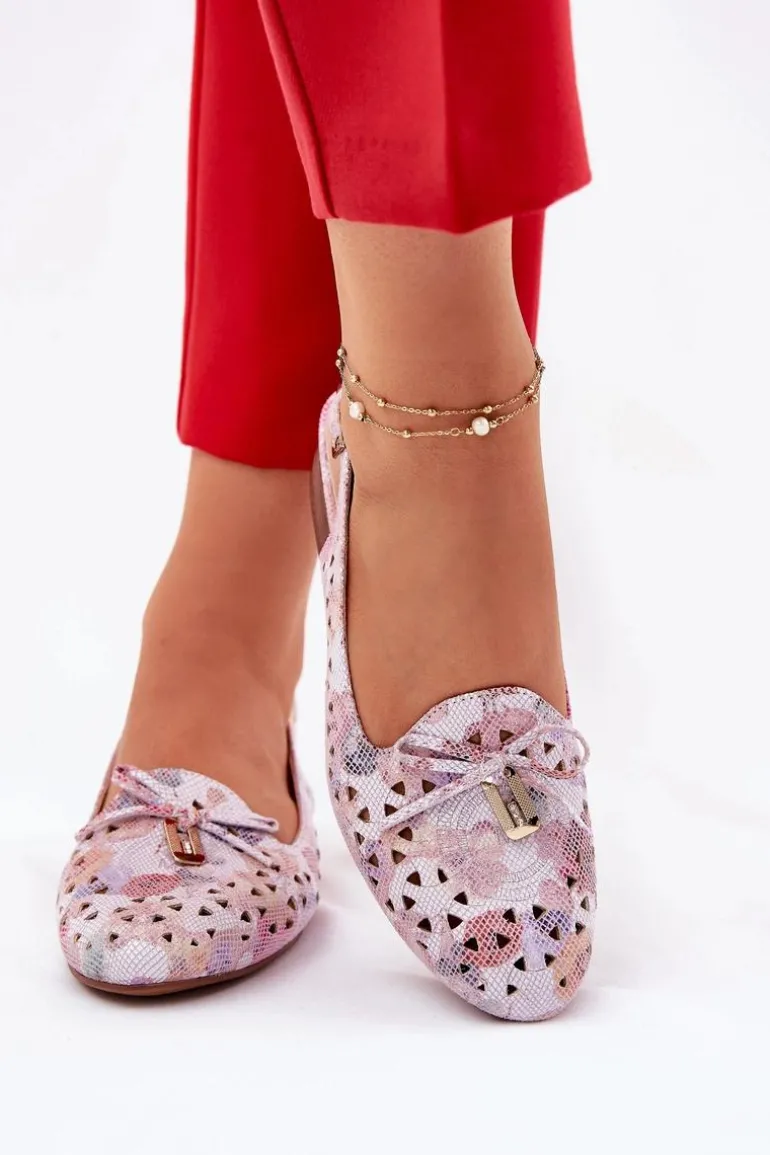 Ażurowe Baleriny Z Odkrytą Piętą Multikolor Navinnia