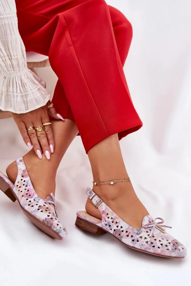 Ażurowe Baleriny Z Odkrytą Piętą Multikolor Navinnia