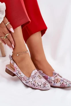Ażurowe Baleriny Z Odkrytą Piętą Multikolor Navinnia