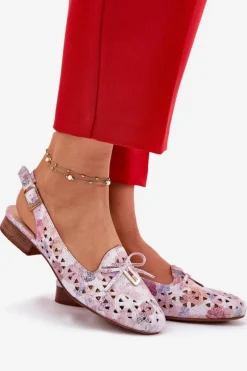 Ażurowe Baleriny Z Odkrytą Piętą Multikolor Navinnia