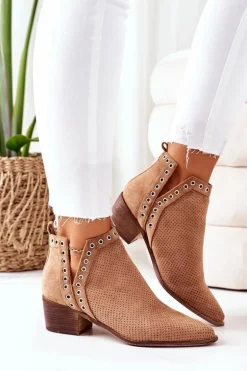 Ażurowe Botki Z Wycięciami Camel Western