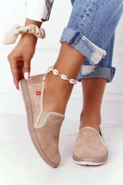 Ażurowe Espadryle Big Star FF276035 Beżowe