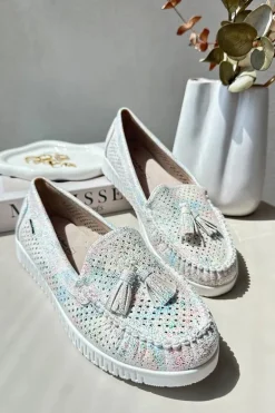 Ażurowe Mokasyny Damskie Z Eko Skóry Multikolor Tinami