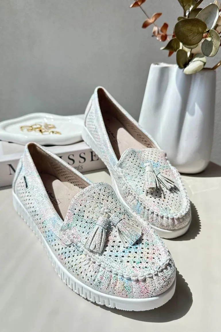 Ażurowe Mokasyny Damskie Z Eko Skóry Multikolor Tinami