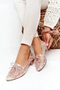 Ażurowe Mokasyny Na Złotym Obcasie Vinceza 21-10602 Multikolor