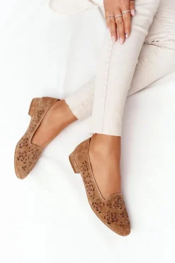 Ażurowe Mokasyny Sergio Leone BL627 Rude