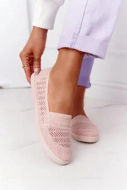 Ażurowe Wsuwane Tenisówki Slip-On Różowe Chillout