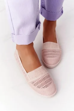 Ażurowe Wsuwane Tenisówki Slip-On Różowe Chillout