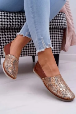 Baleriny Damskie Brązowe Maciejka 1930A-29/00-6