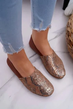 Baleriny Damskie Brązowe Maciejka 1930A-29/00-6