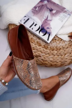 Baleriny Damskie Brązowe Maciejka 1930A-29/00-6