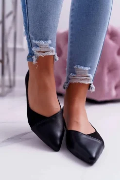 Baleriny Damskie Czarne Tergo