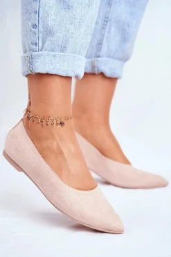 Baleriny Damskie Eko-Zamsz Różowe Bellissima