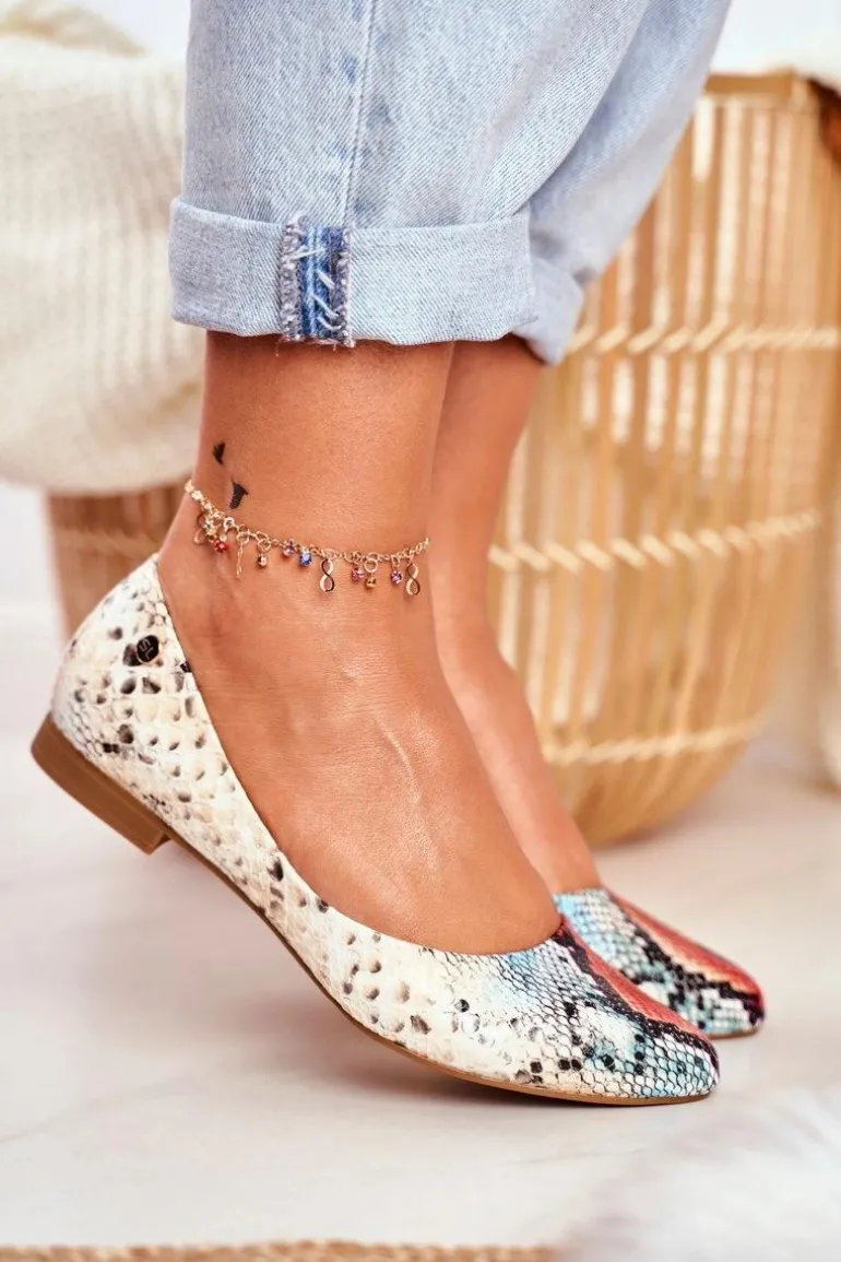 Baleriny Damskie Sergio Leone Czerwony Wąż BL611 Nemsis