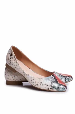 Baleriny Damskie Sergio Leone Czerwony Wąż BL611 Nemsis