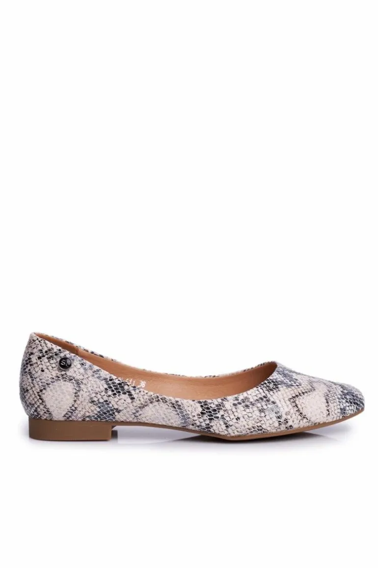 Baleriny Damskie Sergio Leone Biały Wąż BL611 Nemsis