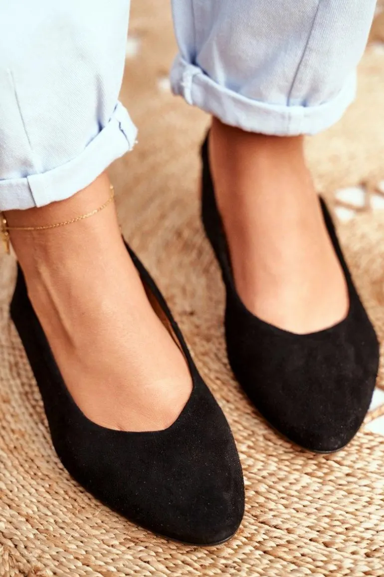 Baleriny Na Obcasie Maciejka Czarne 04482-01