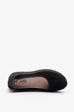 Baleriny Na Platformie I Koturnie Czarne Aviaba