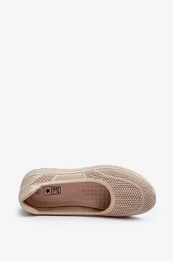 Baleriny Na Platformie I Koturnie Beżowe Aviaba