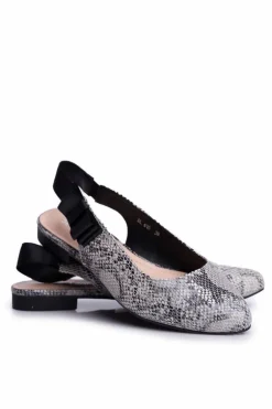 Baleriny Sergio Leone Szare Wężowy Wzór BL615