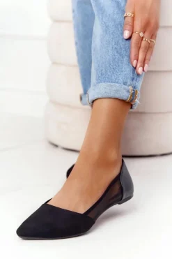 Baleriny W Szpic Z Siateczką Czarne Melania