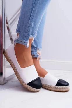 Białe Damskie Espadryle Flaty