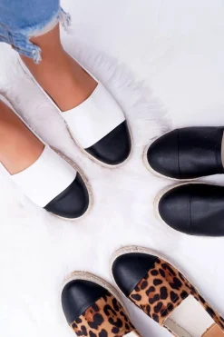 Białe Damskie Espadryle Flaty