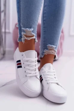 Białe Damskie Sportowe Tenisówki Acarana