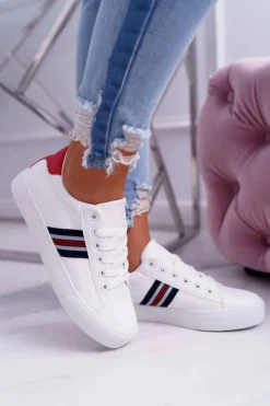 Białe Damskie Sportowe Tenisówki Acarana