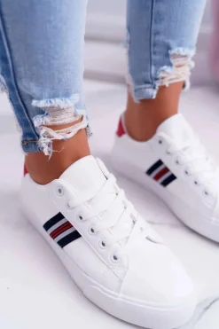 Białe Damskie Sportowe Tenisówki Acarana