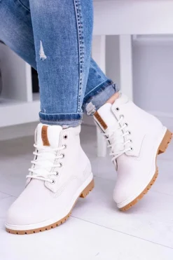 Big Star Botki Damskie Białe Timberki Traperki Timon