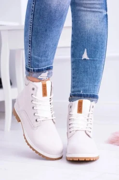 Big Star Botki Damskie Białe Timberki Traperki Timon