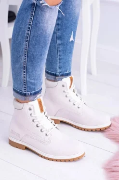 Big Star Botki Damskie Białe Timberki Traperki Timon