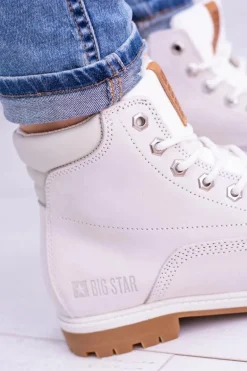 Big Star Botki Damskie Białe Timberki Traperki Timon