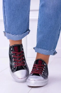 Big Star Czarne Posrebrzane Tenisówki Trampki BB274013