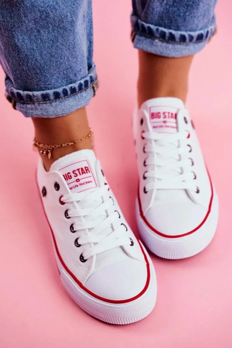 Big Star Damskie Białe Trampki T274022