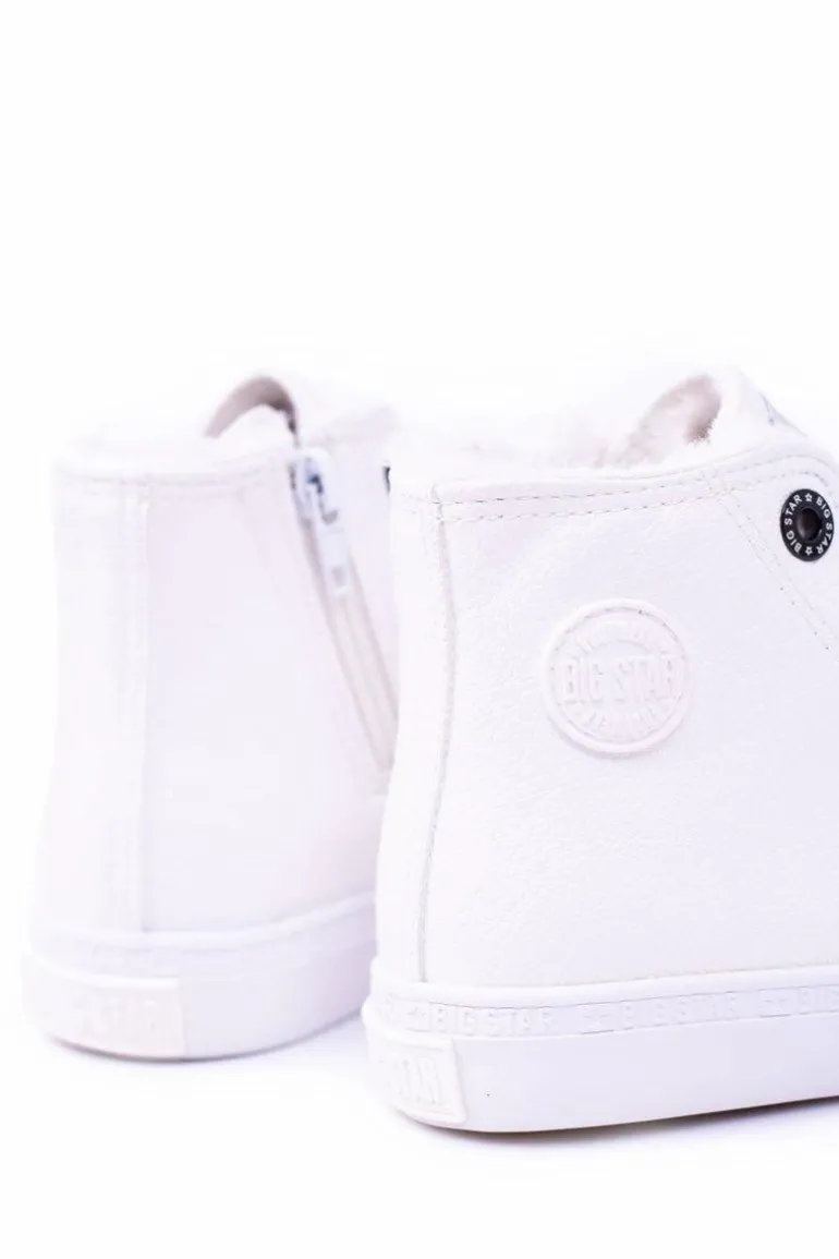 Big Star Dziecięce Wysokie Białe Trampki Sneakersy BB374141