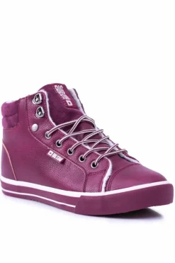 Big Star Ocieplane Bordowe Damskie Tenisówki BB274007