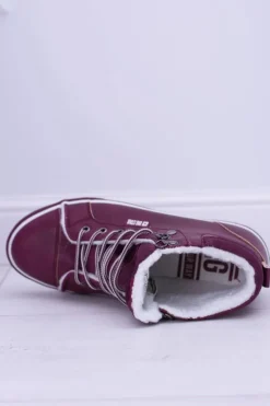 Big Star Ocieplane Bordowe Damskie Tenisówki BB274007