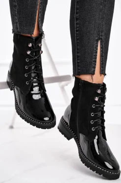 Botki Damskie Ciepłe Czarne Thunders