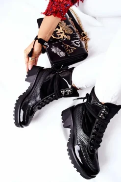 Botki Damskie Czarne Katanie