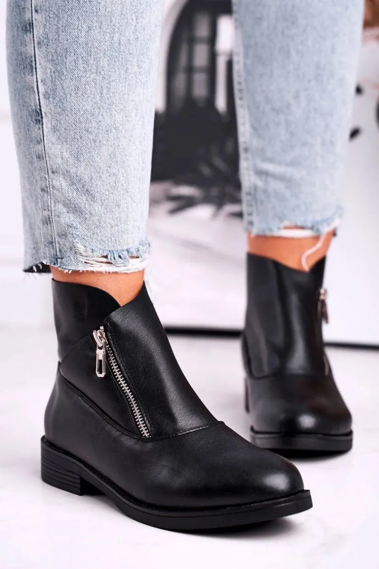 Botki damskie czarne Magnat