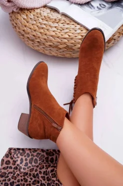 Botki Damskie Kowbojki Camel Agnes