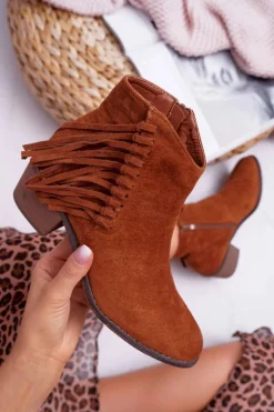 Botki Damskie Kowbojki Camel Agnes