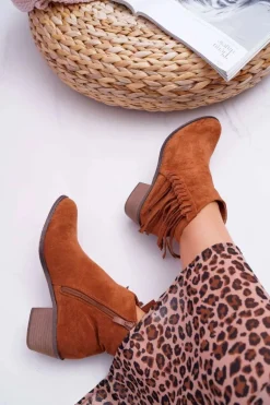 Botki Damskie Kowbojki Camel Agnes