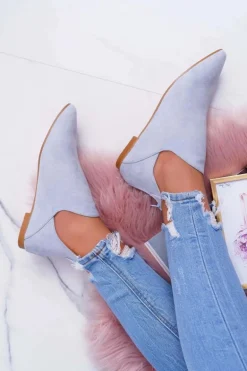 Botki Damskie Lu Boo Z Wycięciami Błękitne Chelsea