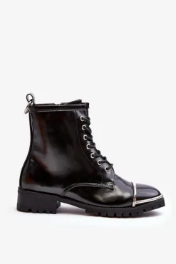 Botki Damskie Lu Boo Czarne Workery ze Stalową Oprawą Jacksy