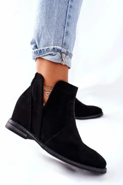 Botki Damskie Na Koturnie S.Barski Joiva Czarne