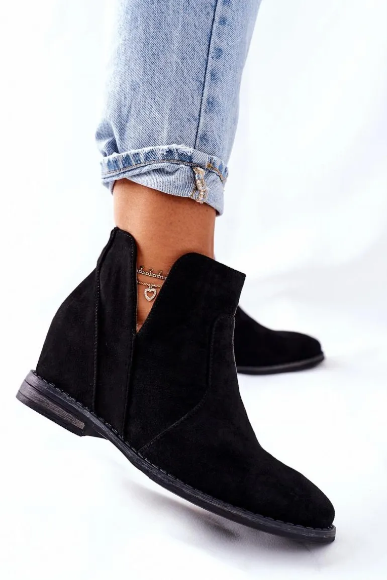 Botki Damskie Na Koturnie S.Barski Joiva Czarne